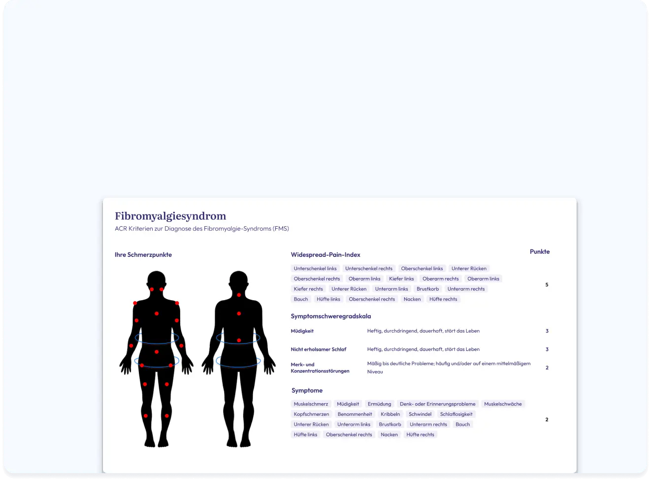 Diagnosekriterien Fibromyalgie